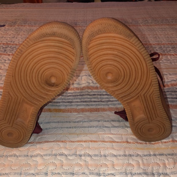 Burgundy Nike Air Force Ones - Picture 4 of 9